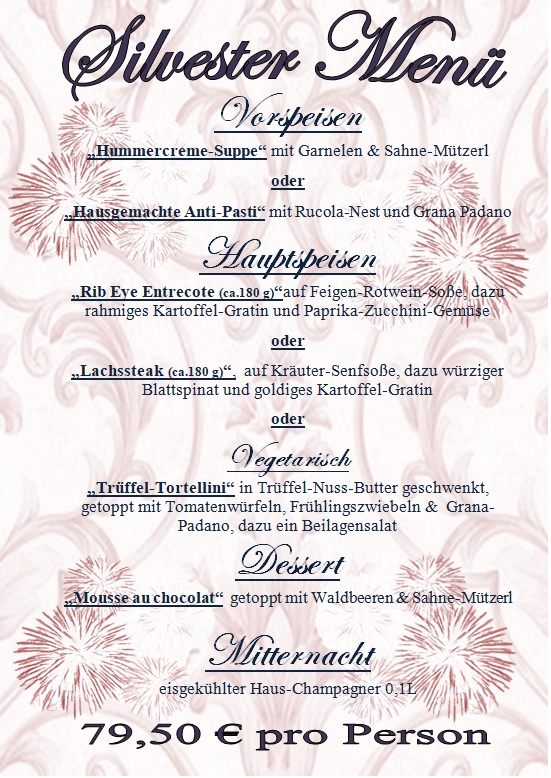 Silvester Menu 2025 Waldeslust